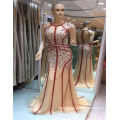 Guangzhou 2017 Unique Special Design Stripe Embroidery Sparkling Beads Mermaid Evening Dresses